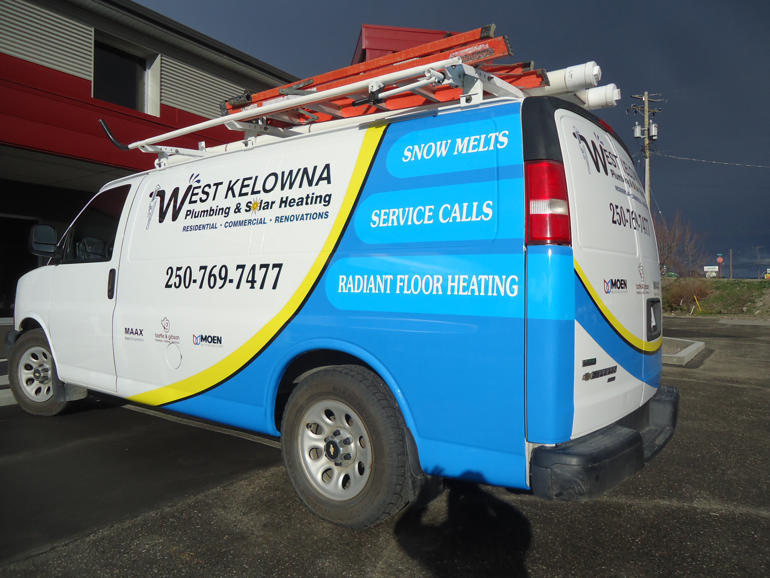 West Kelowna Plumbing & Heating Partial Wrap On Van Manchester SPG