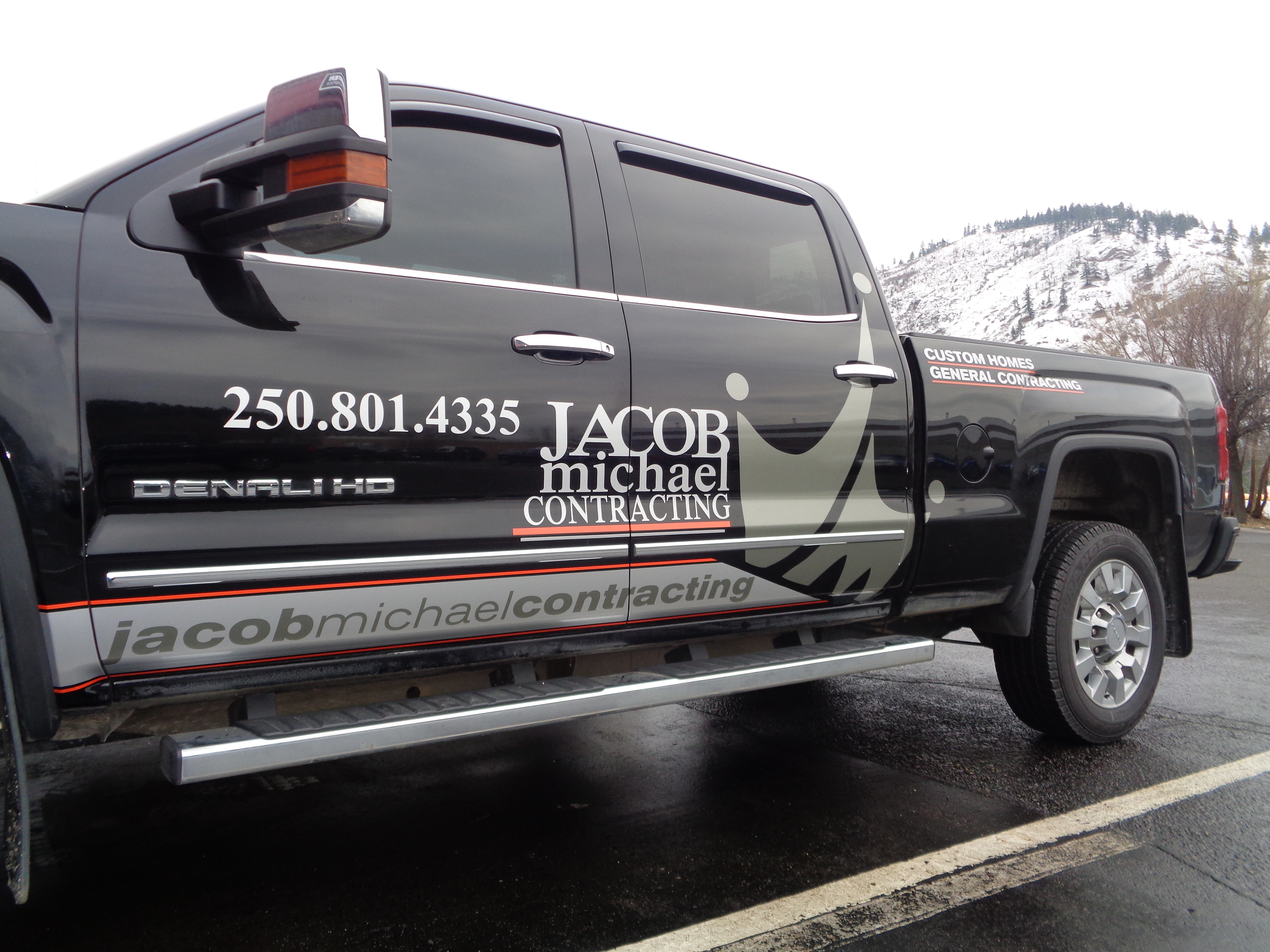 Cut Vinyl Graphics On Truck Jacob Michael Contracting Manchester SPG